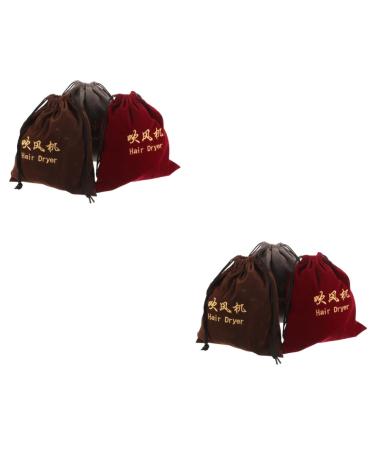 Healeved 6 Pcs Hair Dryer Storage Bag Hair Dryer Organizers Bag Drawstring Bags Hair Tools Travel Bag Fabric