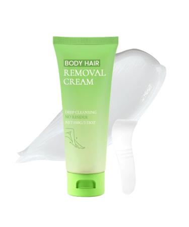 Body Hair Removal Cream 100g Hair Removal Cream with Spatula - Fast and Gentle Cream for Sensitive Skin for Personal Use by Women and Men Body Face Pubic Hair Legs Underarms