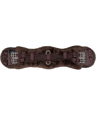 Equinate LUKE Saddle Strap - Anatomical Dressurgurt with Real Lambskin | Short Belly Belt 50-80cm in Nature Brown & Black - Buy Online on GoSupps.com