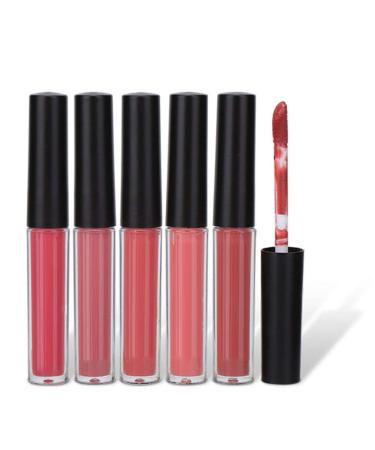 5pcs Matte Lip Gloss Set Long Lasting Non-Stick Cup Matte Lipstick Lip Gloss Set Makeup Cosmetics for Girls(Type A)