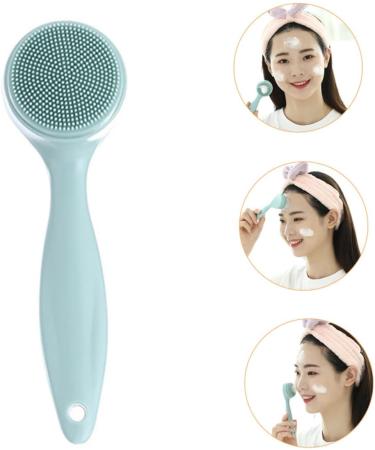 MAGICLULU 1 Set Cleansing Brush Face Facial Scrub Brush Satin Bonnet Hand Scrubber Handle Facial Brush Silicone Facial Deep Cleaning Brush Skin Silica Gel Blackhead Brush Lips 15X4.5cm Green - Buy Online on GoSupps.com