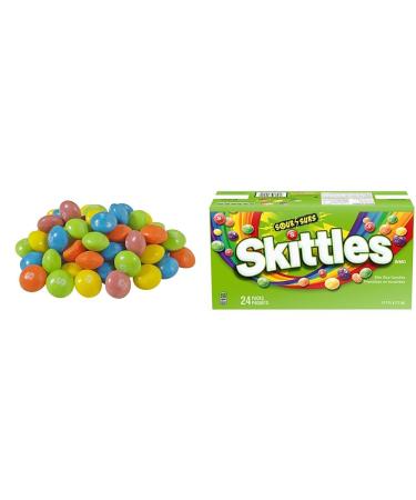 Skittles Tropical Bulk Box 11.34 Kilograms & Sour Chewy Candy Full Size Bag 51g per Pack 24 Count Bulk Box + Sugar Candy Green