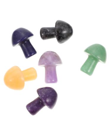 FRCOLOR 6 Pcs Crystal Mushroom Ornament Camera Lens Case Flowerpot Mushroom Decor Agate Decor Crystal Mushroom Adorn Vases in Bulk Chakra Stones Miniature Ornaments Mini Pots Desktop Model