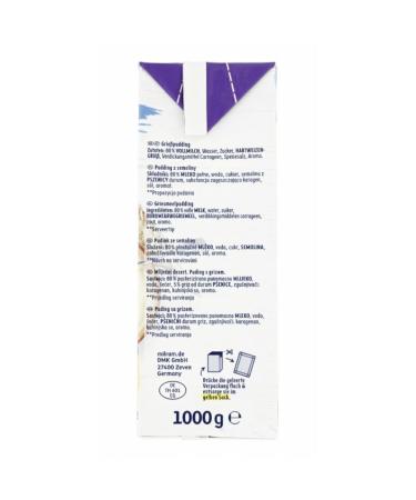 Milram Semolina Pudding 1000g - Authentic German Dessert International Shipping Available - Buy Online on GoSupps.com