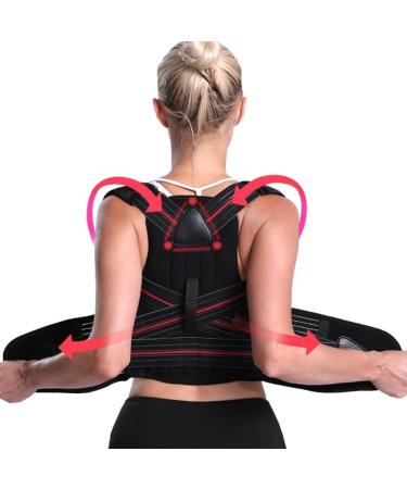 Unisex Posture Corrector Invisible Back Support Shoulder Neck Posture Support Clavicle Spine Brace Teenage Students Hunchback Correction Adjustable Posture Fixer Tape ( Color : Black Size : Small ) Small Black