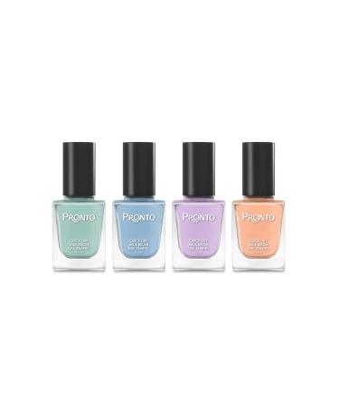 Pronto Collection   4 Pieces Set: Long Lasting  Quick Dry  Mirror Shine Nail Polish   Hardener  Bright and Shiny Finish   (11.5 ml / 0.40 Fluid Ounces Each) (Pretty Pastels)