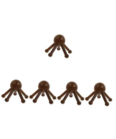 Ultechnovo 5 STK Massage device with five claws hand massager Head clumsy massage clerk wood tools Schaubuzei Head-Klauen-Massagenter Creative head massage gauge wooden