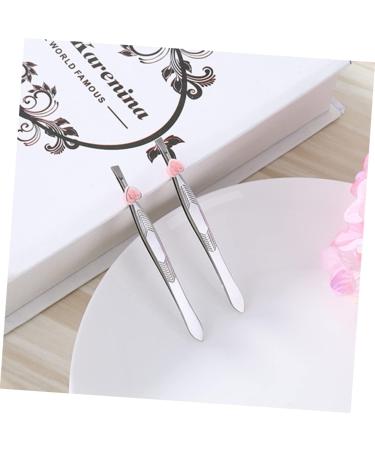 FRCOLOR Stainless Steel Eyebrow Clip Slant Tip Eyebrow Tweezer Eyebrow Tweezers Eyebrow Tool Eyebrow Removal A011 Flat Oblique Tip - Buy Online on GoSupps.com