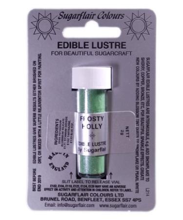 Sugarflair FROSTY HOLLY Edible Lustre Dust Powder - Cake decorating shimmer