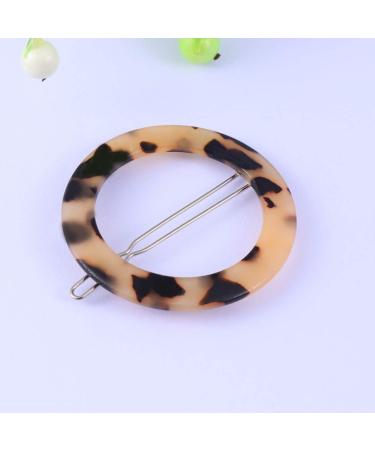 Minkissy Round Hair Clip Minimalist Dainty Hollow Geometric Hair Pin Circle Acrylic for Women Lady (Spotted Coffee) - Buy Online on GoSupps.com