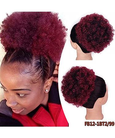 Synthetic Puff Hair Bun | Kinky Curly Drawstring Afro Chignon | Hair Extensions & Ponytail Clips - 1BT299 - Buy Online on GoSupps.com