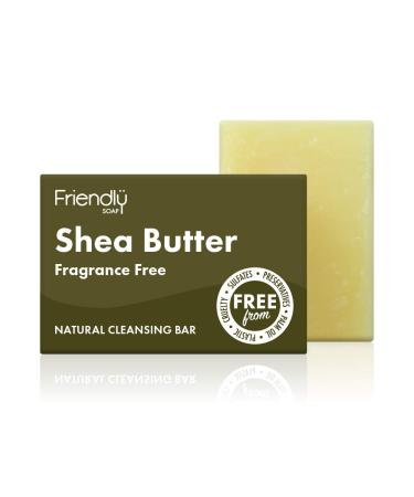 Friendly Soap - Natural Shea Butter Facial Cleansing Bar Moisturising Gentle & Soothing Handmade with Coconut Oil & Shea Butter No Sulfates & Palm Oil Vegan Recyclable Packaging 95g Shea Butter 1 Count (Pack of 1)