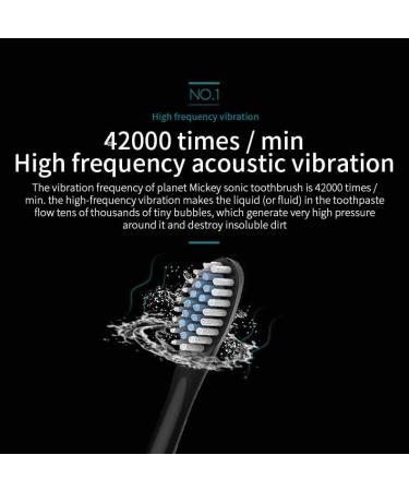 Soft Electric Toothbrush for Adults - 4 Brush Heads Sonic Power & 6 Modes - Rechargeable Deep Clean - Black - 32000-42000 VPM - Buy Online on GoSupps.com