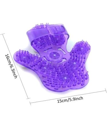 Uqmiqura Palm Shaped Massage Glove - Body Massager with 9 360-Degree Scooters & Metal Roller Ball for Stress Relief (Purple) - Buy Online on GoSupps.com