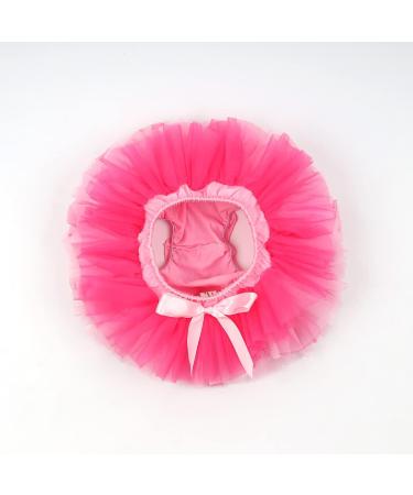 Hoolchean Baby Girls Fluffy Tutu Skirt with Diaper Cover Bloomer - 0-6 Months, Pink Rosy - Buy Online on GoSupps.com