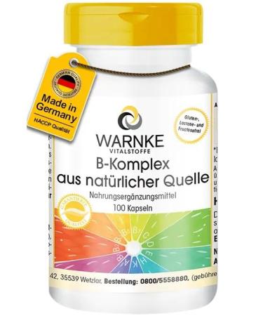 WARNKE VITAL SUBSTANCES Vitamin B complex from natural source 100 capsules B vitamins with choline and inositol vegan Warnke Vitalstoffe German pharmacy quality