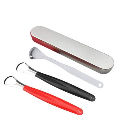 FARUTA 3pcs Tongue Scraper Set Tongue Mouth Cleaner Scraper Stainless Steel Mouth Tongue Cleaner Breathing Tool for Oral Hygiene