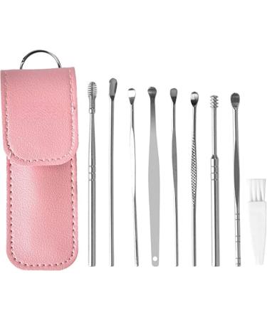 9 Pcs Ear Pick Earwax Removal Kit Ear Cleaning Tool Set for Adults Ear Curette Ear Wax Remover Tool with Cleaning Brush and Storage Bag
