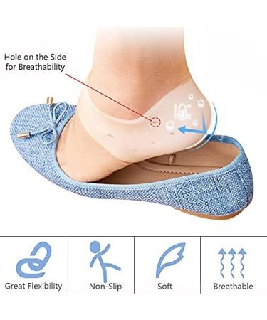 Silicone Heel Pads - 2 Pairs Gel Protectors for Plantar Fasciitis Relief & Heel Pain - Buy Online on GoSupps.com