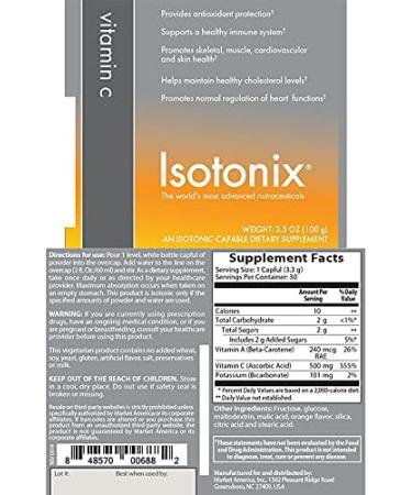 Isotonix Vitamin C - Antioxidant Protection, Immune Support, Cholesterol Health - 30 Servings - Buy Online on GoSupps.com