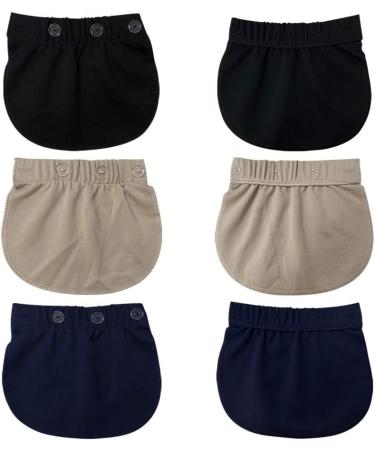 AYE Adjustable Waist Extenders for Women Pregnancy 3 Pieces - Black, Blue, Khaki - Buy Online on GoSupps.com