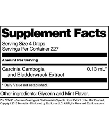 Garcinia Cambogia & Bladderwrack Glycerite Liquid Extract (1:5) - Mint Flavored (1 oz ZIN: 522496) - Buy Online on GoSupps.com