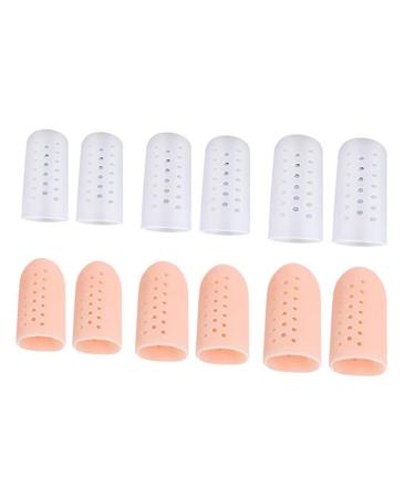 Healifty Toe Protector Cap 6 Pairs thumb sheath Costume Accessories Anti-friction Protector Hallux Valgus silicone sleeves Protector Cap sebs front feet Toe Guards