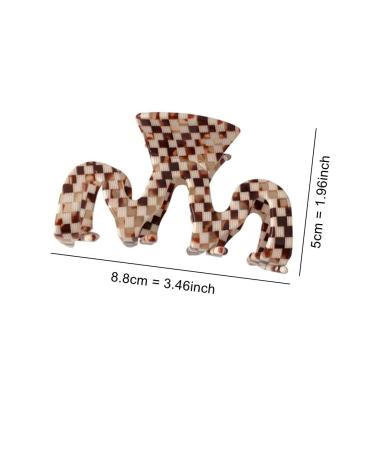 Large Tortoise Shell Claw Clips 3.5 Inch - Checkered French Design Hair Jaw Clamp for Women - 2 Pack - Buy Online on GoSupps.com