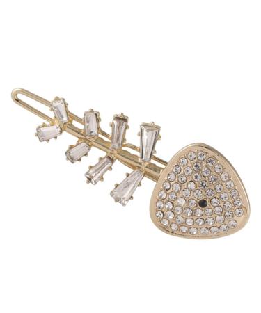 minkissy Fishbone Hairpin Women's Hair Clips Hair Barrettes for Girls Womens Barrettes for Hair Women Hair Accessory Delicate Hairpin Women Hair Clips Miss Side Clip Rhinestones Alloy