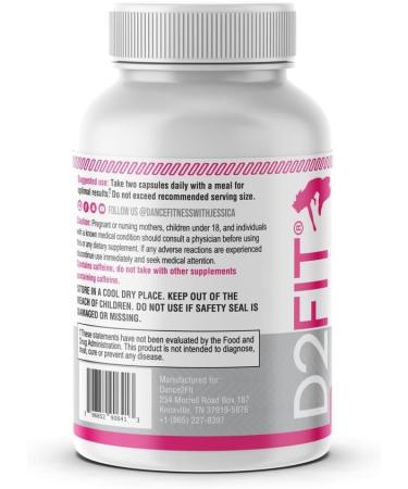 D2Fit 4-in-1 Kickstart Thermogenic Supplement for Women - Metabolism & Appetite Support - Green Tea Extract & BioPerine - 60 Capsules - Buy Online on GoSupps.com