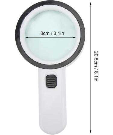 Portable Handheld Magnifier Glass Magnifier 8cm 30X Handheld Optical Magnifier High Power with 12 LED Lights Magnifiers Full of Stars - Buy Online on GoSupps.com