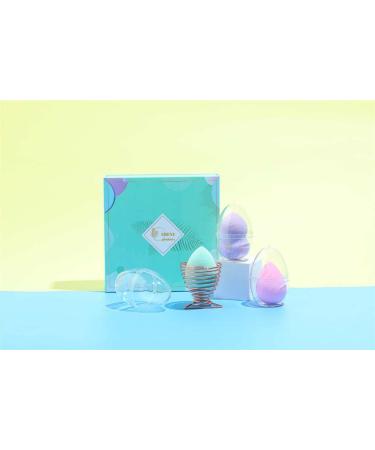 Makeup sponge/Beauty blender Latex Free for Liquids Creams and Powder 3pc with Blender Holder (Green)