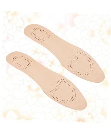 Healifty Women's Leather Insole Shoe Inserts - Breathable Sports Shoe Cushion - Genuine Leather - Absorb Sweat - Beige - 26.5x10cm (1 Pair) - Buy Online on GoSupps.com