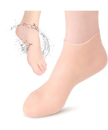 3 Pairs Silicone Socks for Women - 2 Beige & 1 Pink Moisturizing Foot Socks - Anti Slip Soft Moisturizing Socks Aloe Gel Socks for Repairing Dry Feet Cracked Heel Dry Feet (3 Pairs) - Buy Online on GoSupps.com