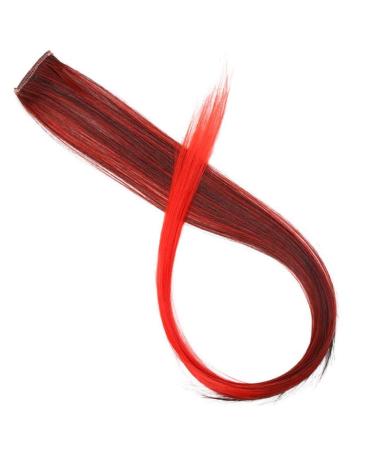 Long Straight Hair False Color Hair Clip Highlights Rainbow Hair Stripes Pink Synthetic Hair Clip Fashion Wig 54H