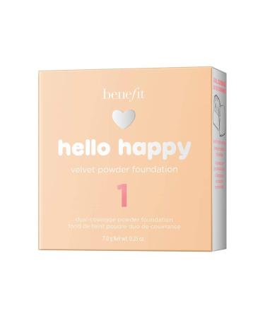 Benefit Cosmetics Hello Happy Velvet Powder Foundation Shade 1 Fair Cool - Lightweight Coverage for a Flawless Finish - Buy Online on GoSupps.com