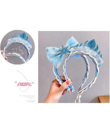 ISABELLA MOON Kids Girls Toddlers Blue Elsa Ponytail Hair Extension Party Hair clips Snowflake Crown Headband Hairband Costume Dress up Braided Wigs Pink Snowflake Headband - Buy Online on GoSupps.com