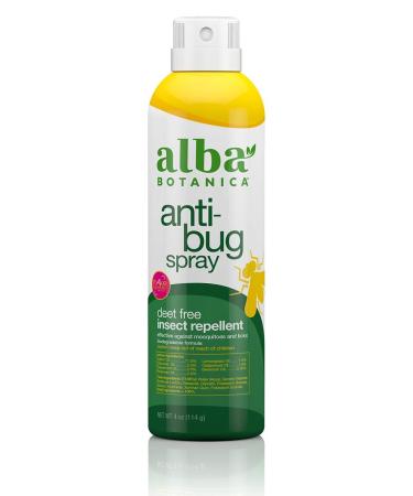 Alba Botanica Anti-Bug Spray, Deet Free Insect Repellent, 4 Oz