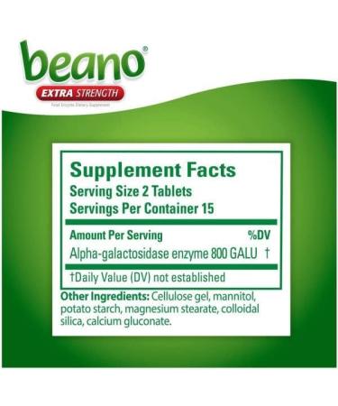 Beano Extra Strength Gas Prevention & Digestive Enzyme Supplement 30 Count (Pack of 5) - Buy Online on GoSupps.com
