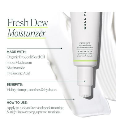 Well People Fresh Dew Snow Mushroom Gel-Cream Moisturizer | Hydrating & Plumping Face Cream with Hyaluronic Acid | Vegan & Cruelty-Free Shipping Worldwide - Buy Online on GoSupps.com