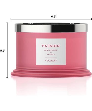 HomeWorx Passion Aromatherapy Candle - 3-Wick Sandalwood & Vanilla | Premium Scented Candle for 40 Hours of Clean Burn - International Shipping Available - Buy Online on GoSupps.com