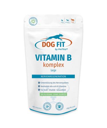 Dog Fit by Prethis Vitamin B complex for dogs I nerve strengthening incontinence spondylosis nervousness I B1 B2 B3 B7 B7 B12 I Biotin & Folic acid i Vegan without additives i Large from 25kg large (from 25kg) - Buy Online on GoSupps.com
