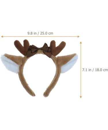minkissy Deer Ear Headband Christmas BoBo Antlers Headband Plush Reindeer Bow Christmas Hat Cosplay Deer Hair Accessories Hairband Cosplay Christmas Party for Boy Girls - Buy Online on GoSupps.com