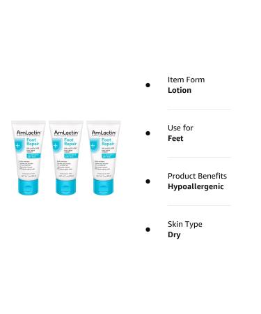 AMLACTIN Foot Cream Therapy 3 oz (Pack of 3) - Hydrating Foot Cream Trio - Buy Online on GoSupps.com