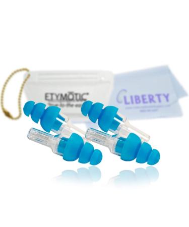 Etymotic Research ER20 Ear Plugs (2 Pair Standard Fit) - High Fidelity Noise Reduction - Includes Carrying Case and Liberty Cleaning Cloth