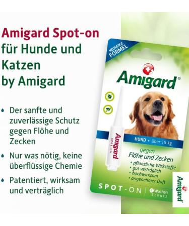 Amigard Spot-On for Medium Dogs - 1-Month Tick & Flea Protection Vegan & Natural Ingredients - Buy Online on GoSupps.com