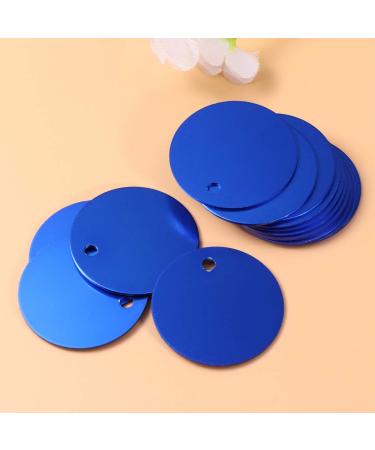 Milists 16-Piece Aluminum Alloy Blank Tags for Pets - Round Deep Blue 3.5cm DIY Accessories for Traction Ropes - Buy Online on GoSupps.com