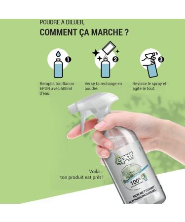 EPUR - Multi-Surface Diluting Powder - Ecological Cleaning - Ecocert Formula 100% Natural - 10 g Powder + 500 ml Water 500 ml of Finished Product 1 x 10 g - Buy Online on GoSupps.com