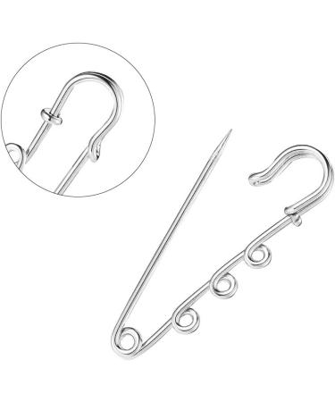 LiQunSweet 10 Pcs Iron 3-Hole Metal Brooch Safety Pins - Platinum 52mm (2 Inch) for Garment and Jewelry Making - Buy Online on GoSupps.com