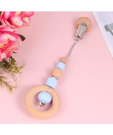 Healifty Silicone Food Grade Teething Toy Pacifier Clip for Toddlers - Blue Molar Relief Beads Teether with Safety Features - Sensory Beech Toy for Infants - 21X6X1cm - Buy Online on GoSupps.com